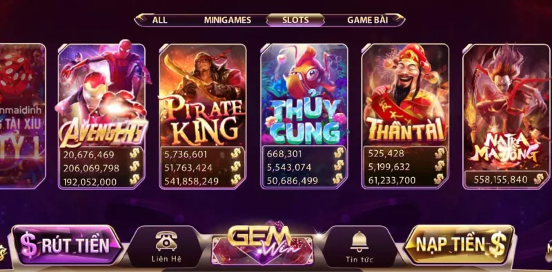 Gem win sở hữu các dòng game hiện đại và cuốn hút